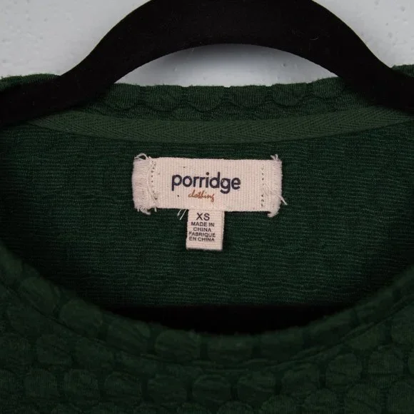Anthropologie Porridge green textured floral sleeve mixed media sweatshirt-XS - Picture 3 of 4
